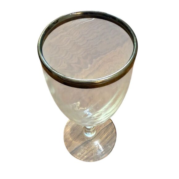 Vintage Silver-rimmed Champagne Flutes Mid-Century Modern Hollywood Regency 7 - Picture 12 of 13